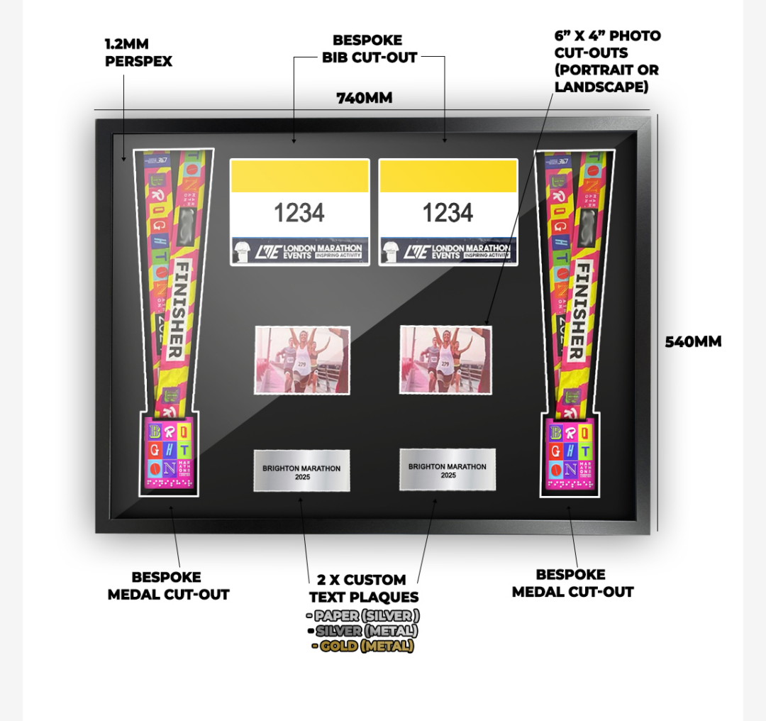 2025 Brighton Marathon Double Medal Framing Kit - Image 2