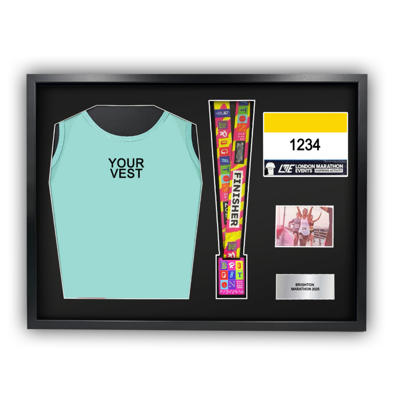 2025 Brighton Marathon Medal and Vest Framing Kit