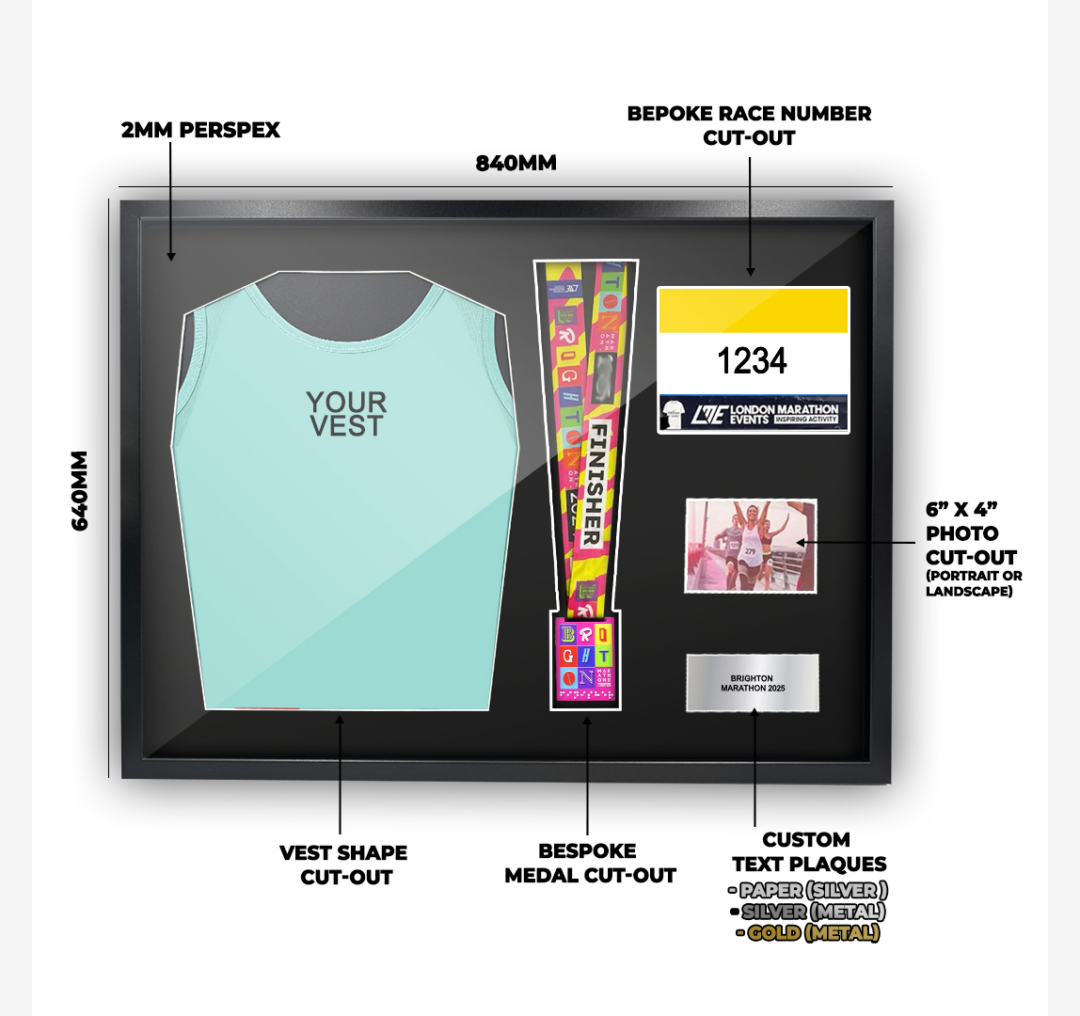 2025 Brighton Marathon Medal and Vest Framing Kit - Image 2