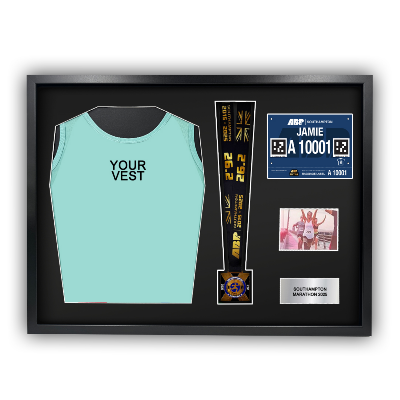 2025 Southampton Marathon Medal and vest Framing Kit