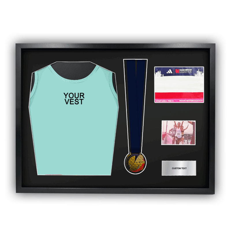 2025 Manchester Marathon Medal and Vest Framing Kit