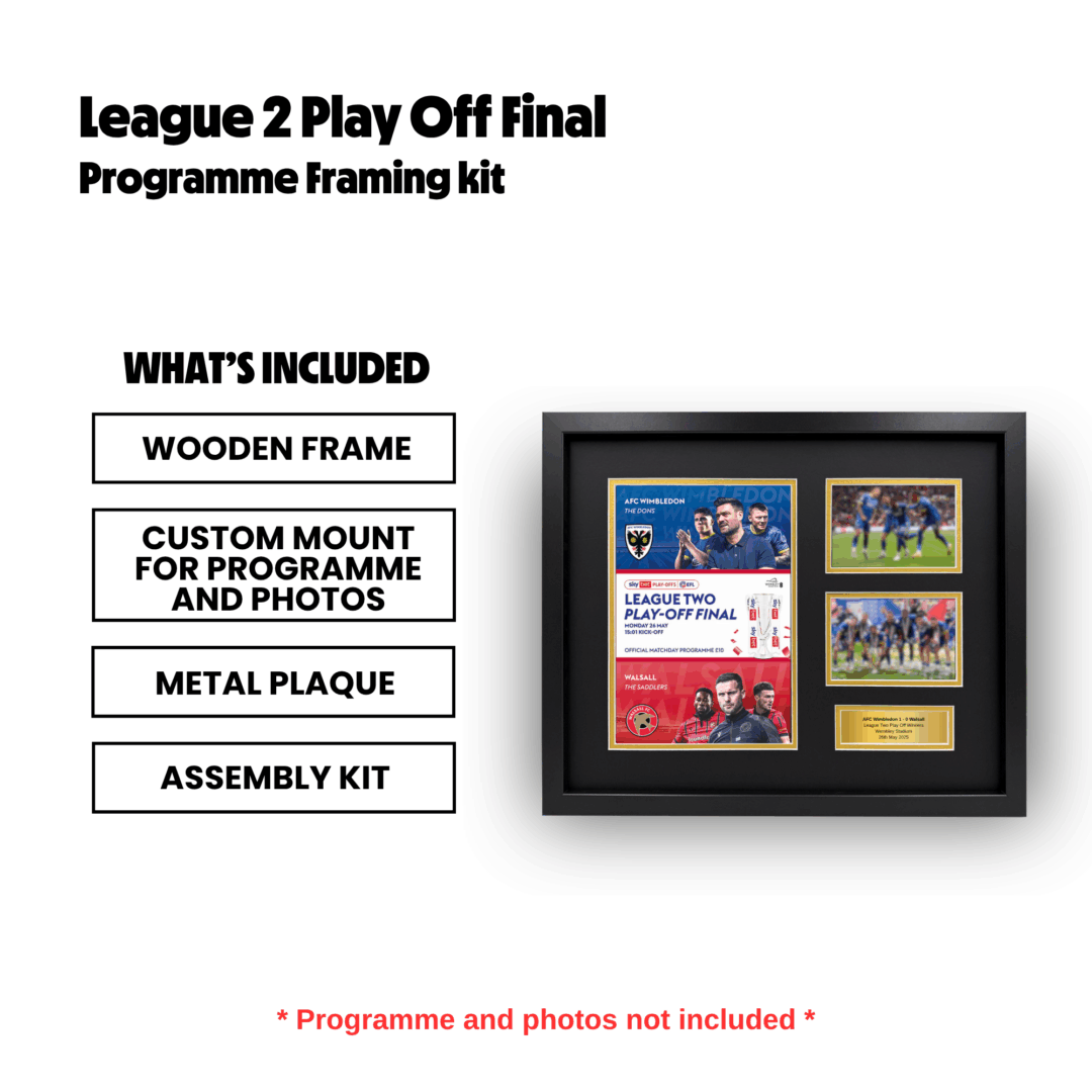 AFC Wimbledon 2025 League 2 Play Off Winners Programme Framing Kit - Image 3