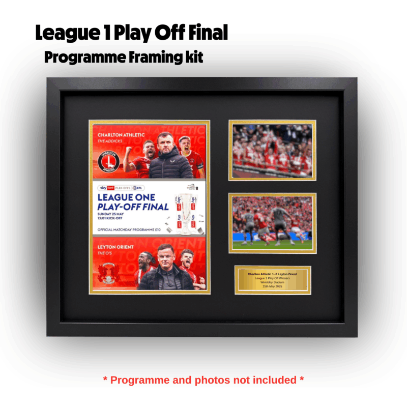 Charlton Athletic 2025 League 1 Play Off Winners Programme Framing Kit