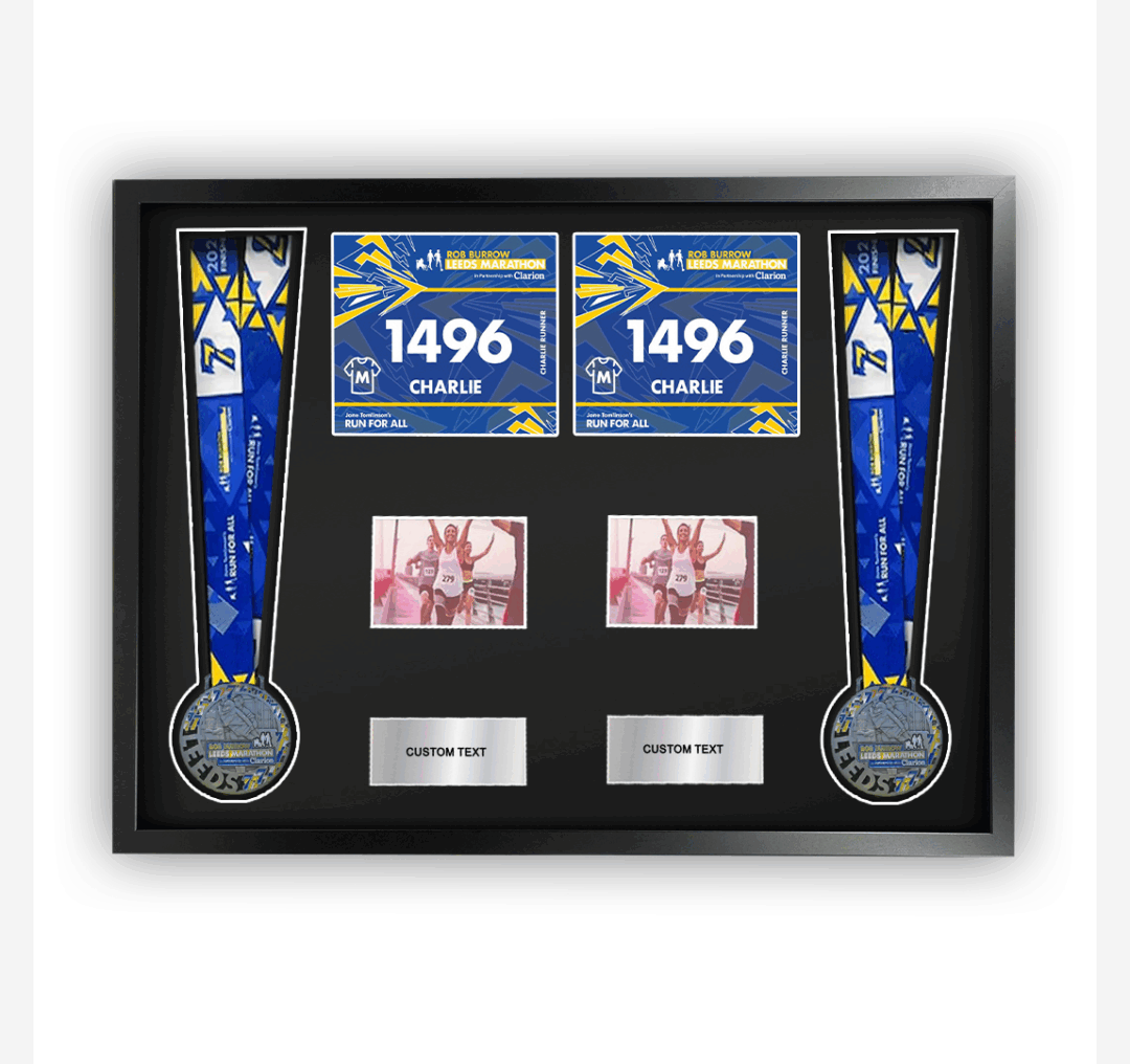 2025 Leeds Marathon Marathon Double Medal Framing Kit