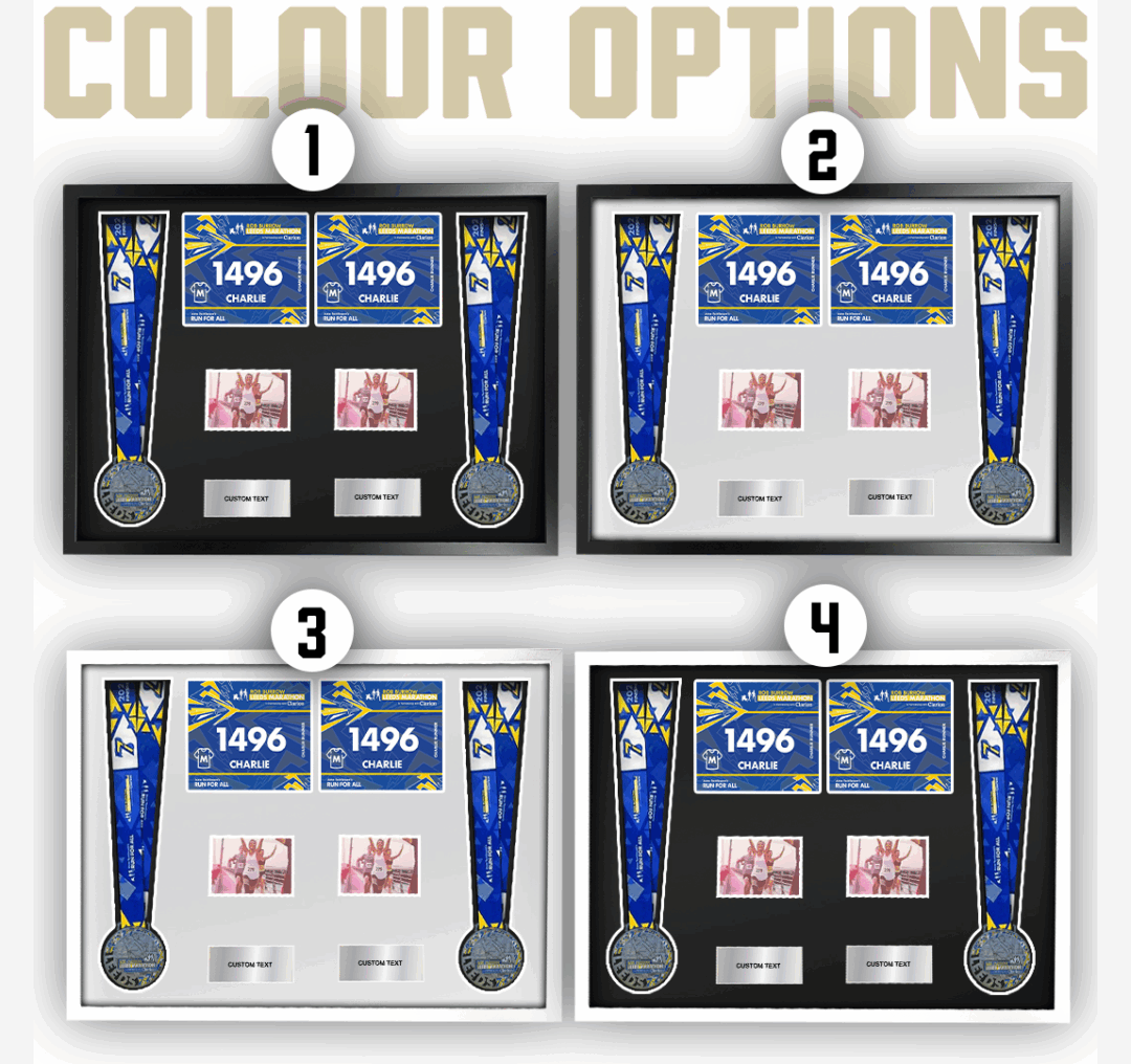 2025 Leeds Marathon Marathon Double Medal Framing Kit - Image 3