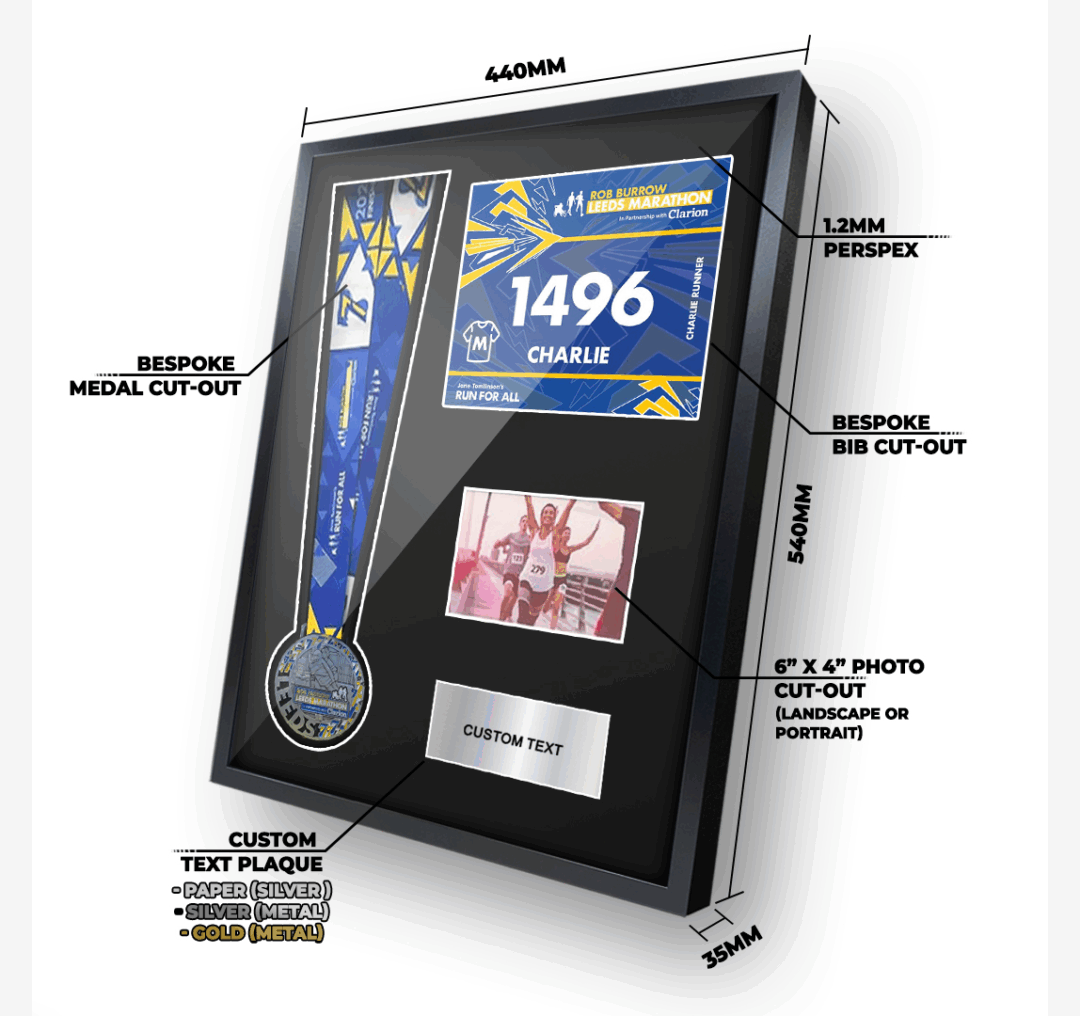 2025 Leeds Marathon Medal Framing Kit - Image 2