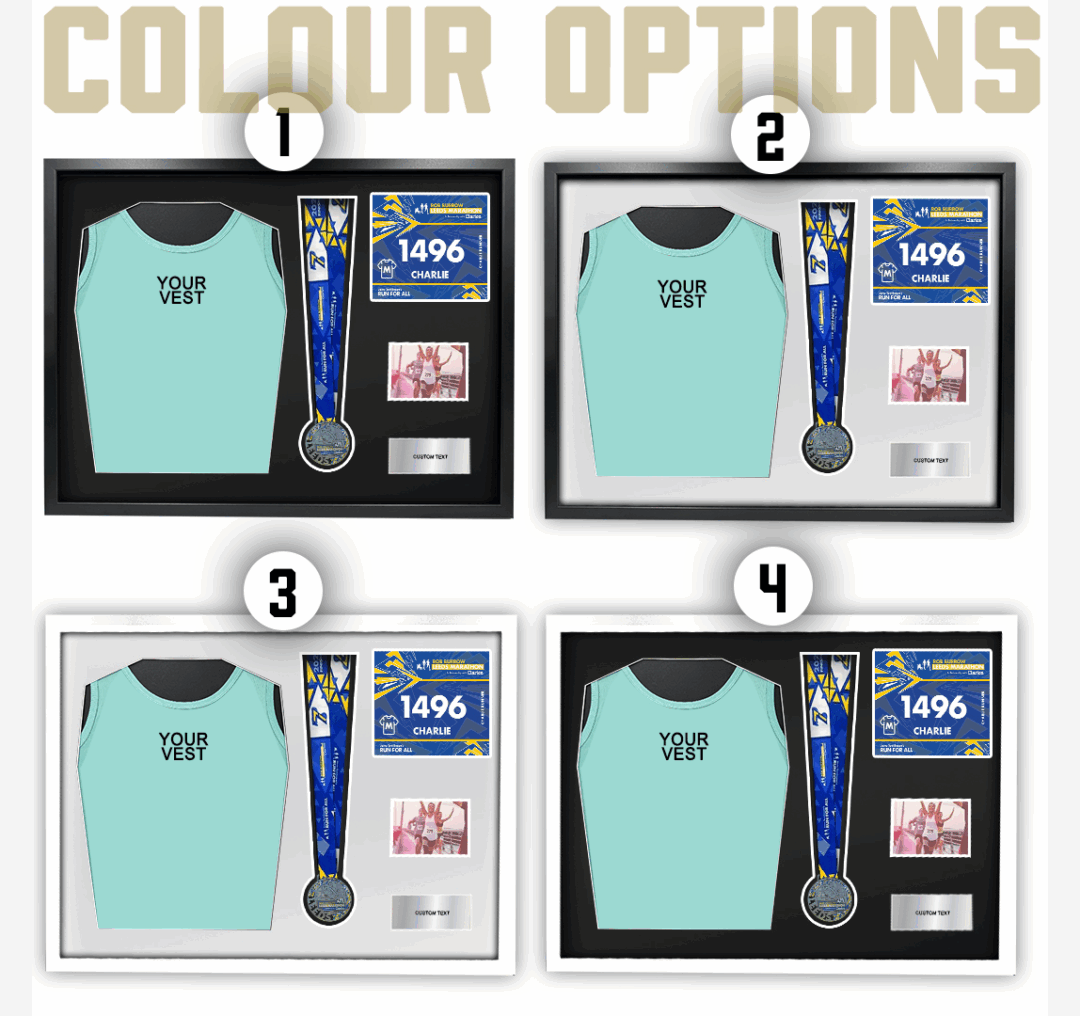 2025 Leeds Marathon Medal and Vest Framing Kit - Image 3