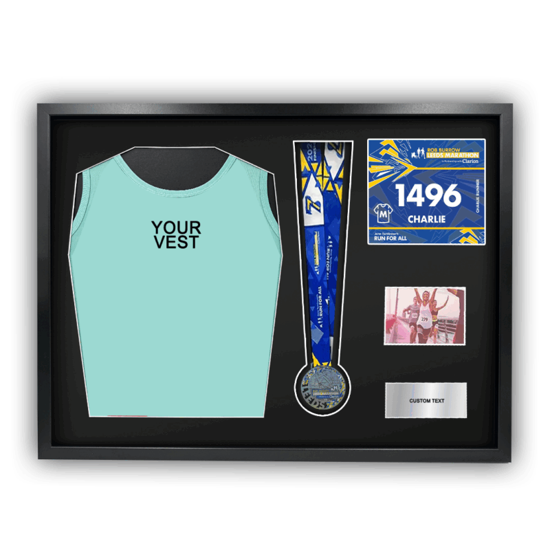 2025 Leeds Marathon Medal and Vest Framing Kit