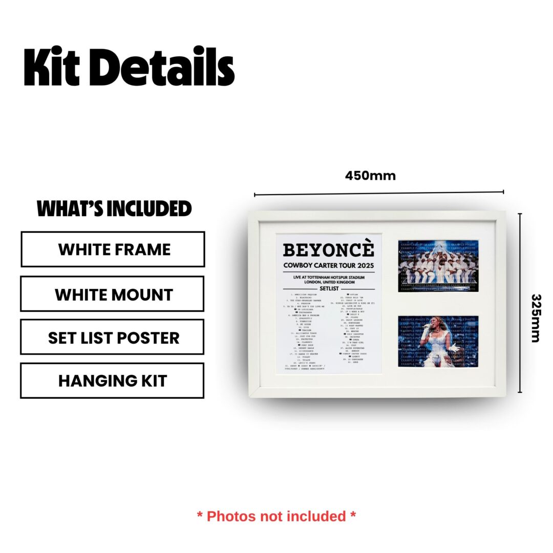 Beyonce Cowboy Carter Tour Setlist Display Frame - Image 3