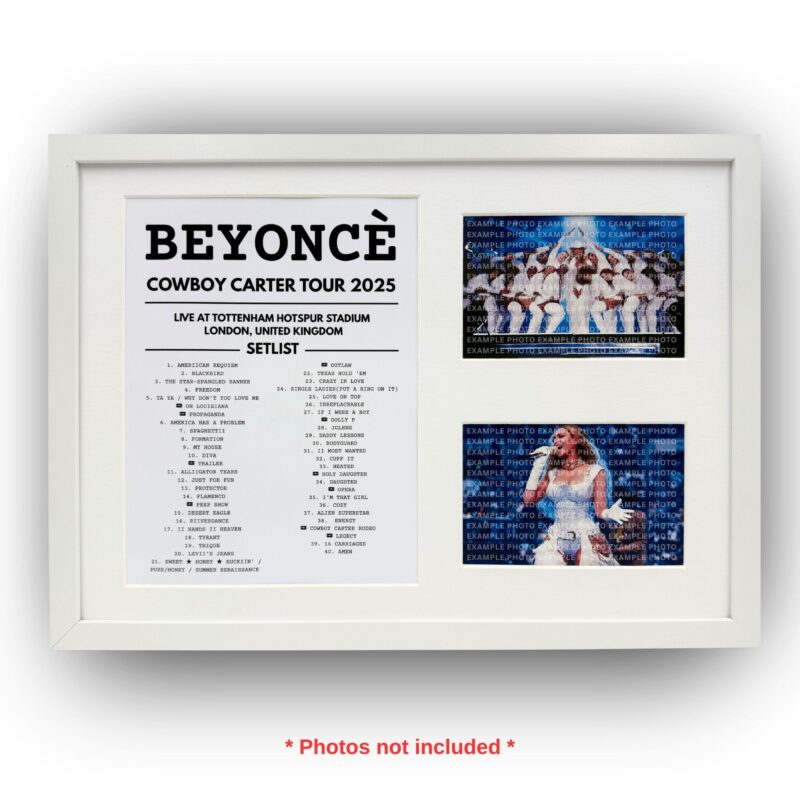 Beyonce Cowboy Carter Tour Setlist Display Frame
