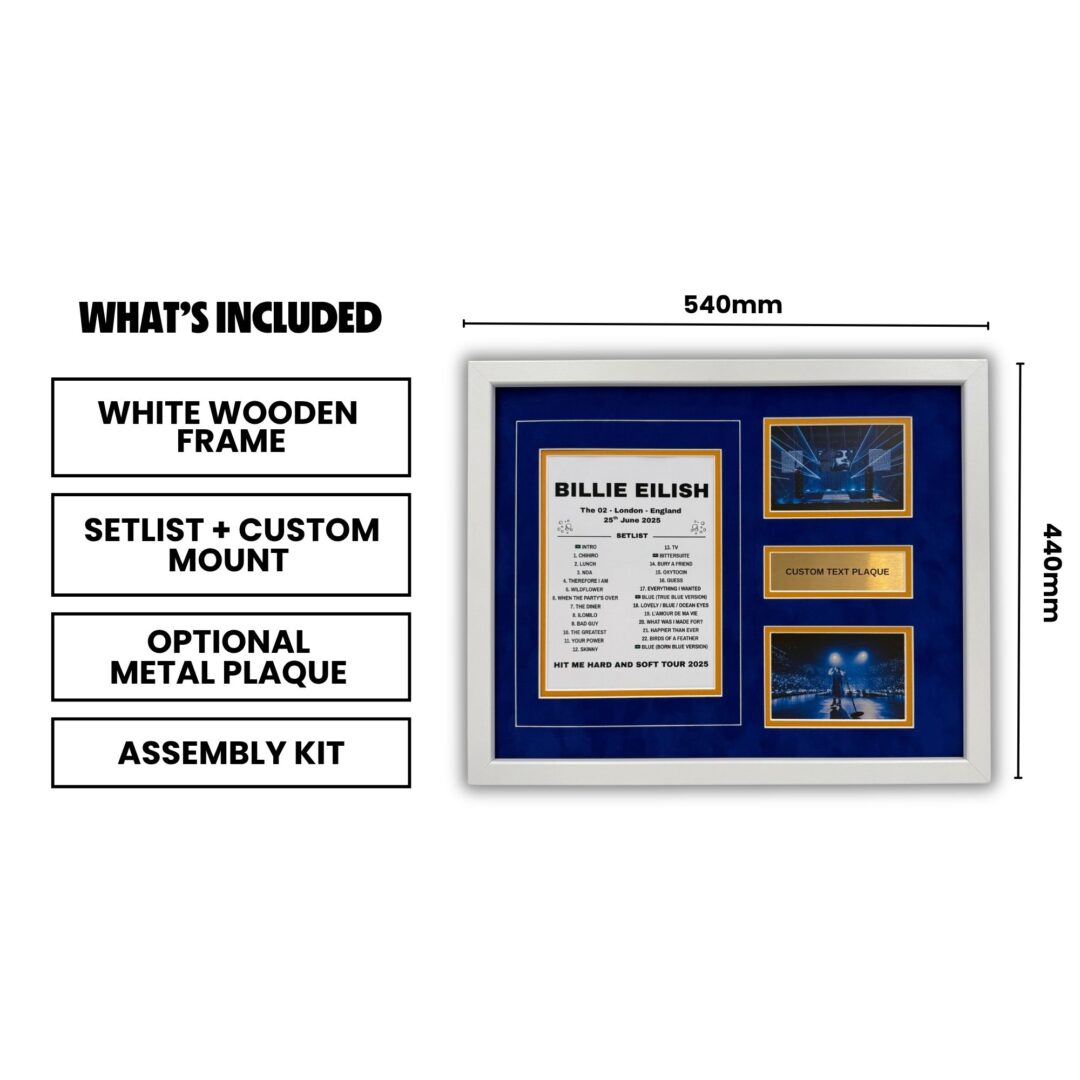 Billie Eilish Tour 2025 Setlist Framing kit - Image 4