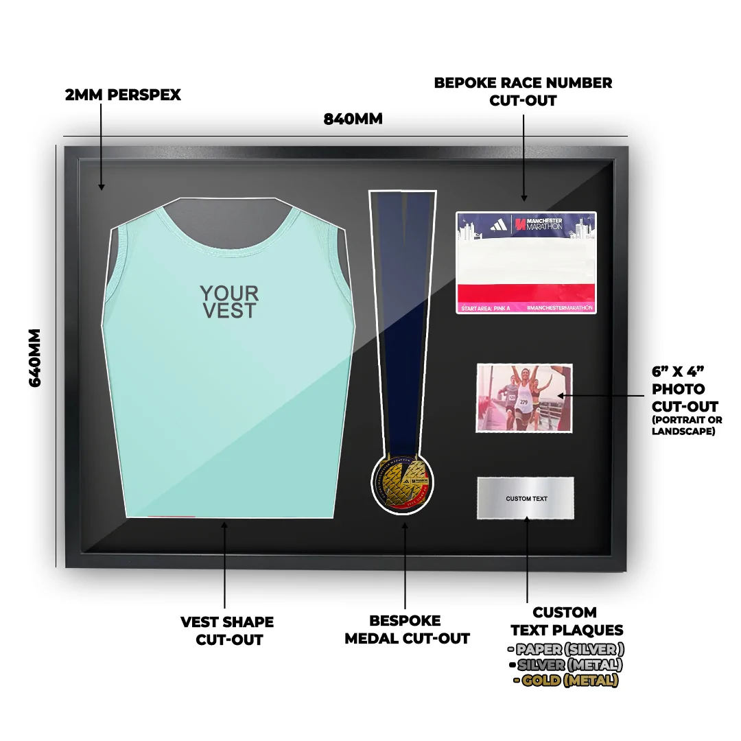 2025 Manchester Marathon Medal and Vest Framing Kit - Image 2