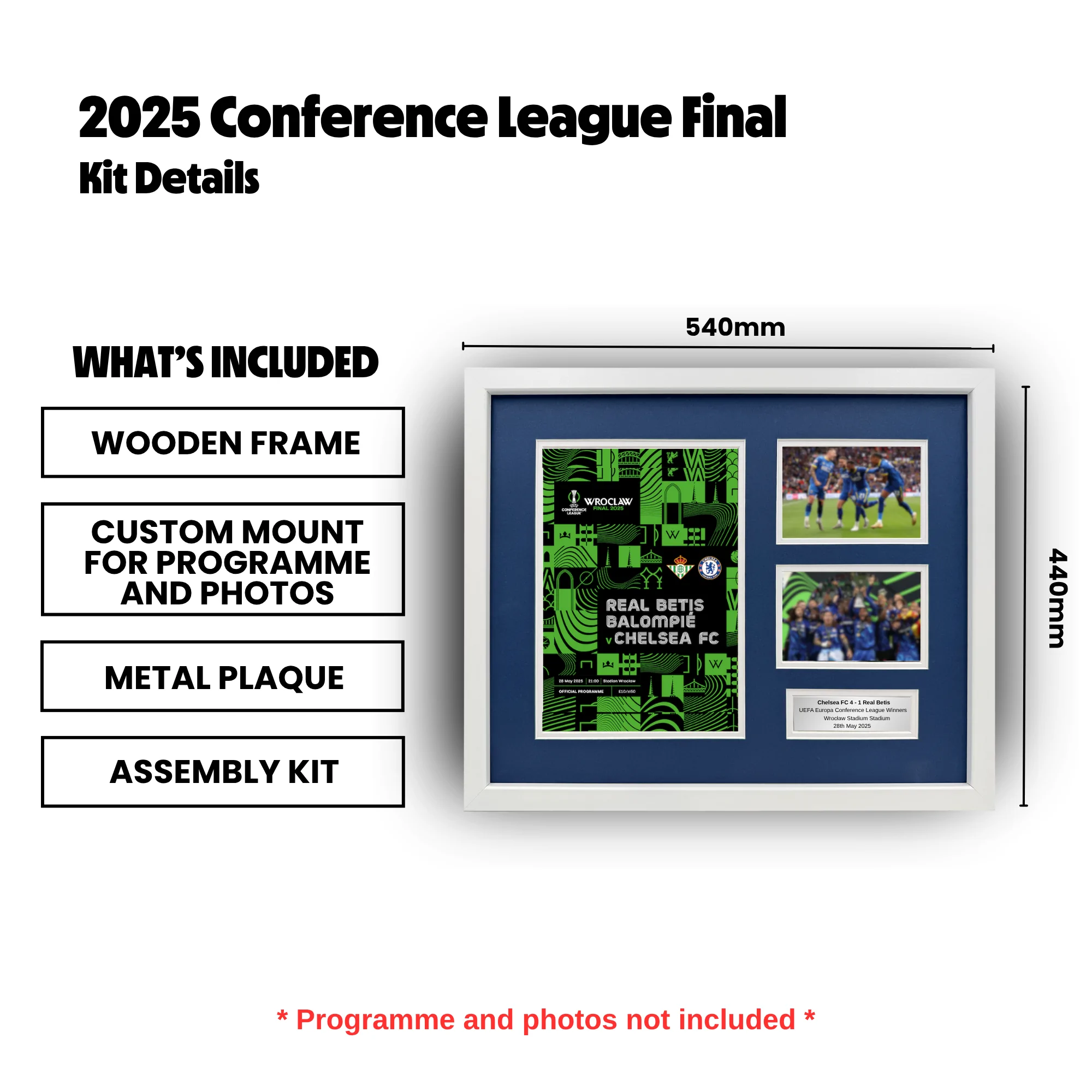 Chelsea FC - 2025 Europa Conference League Final Programme Framing Kit - Image 2