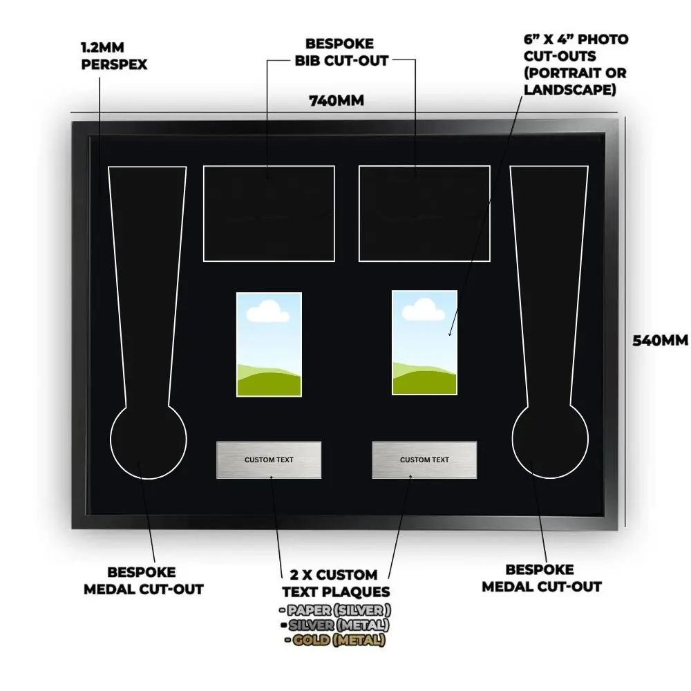 2026 London Marathon Double Medal Framing Kit