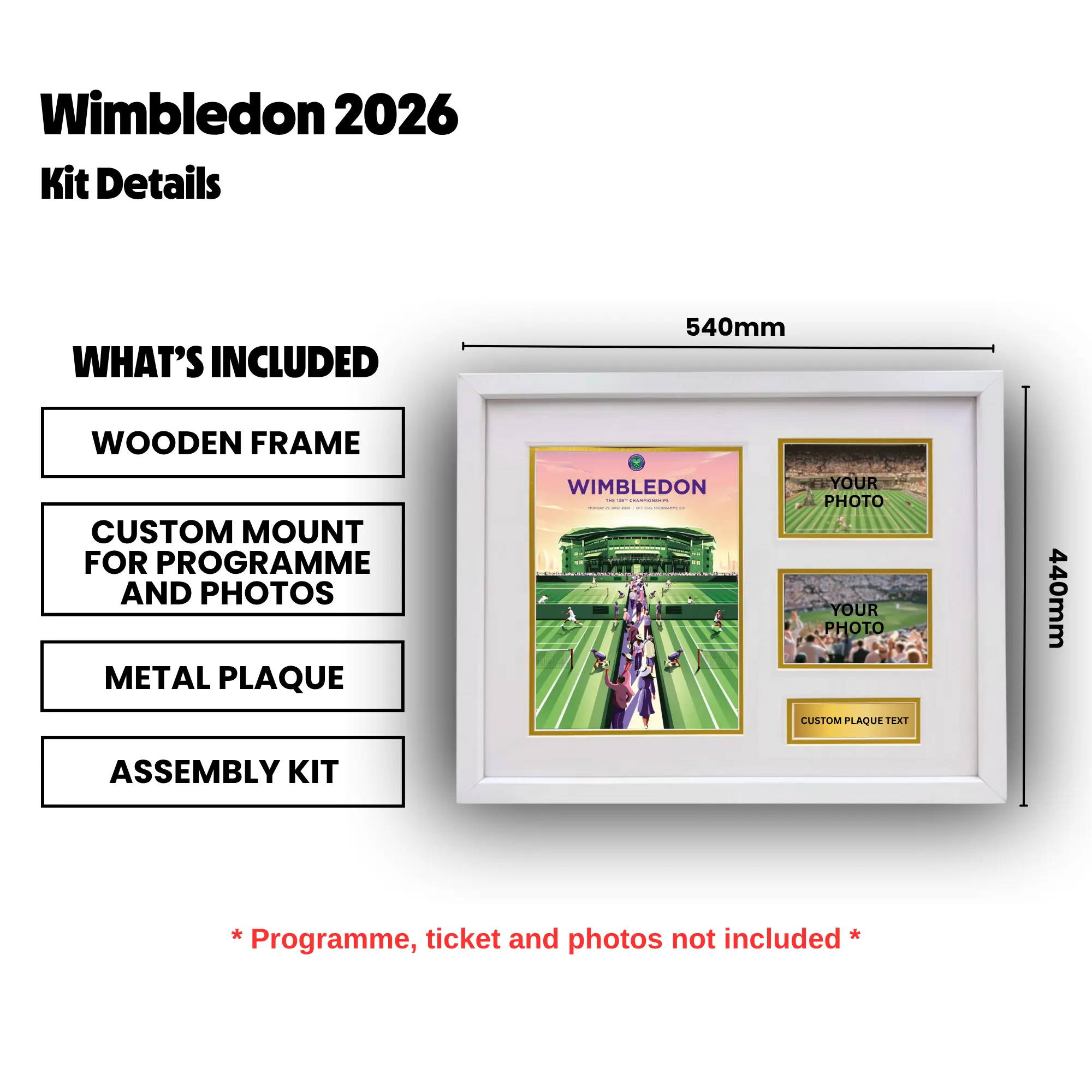 2026 Wimbledon Programme Framing Kit - Image 2